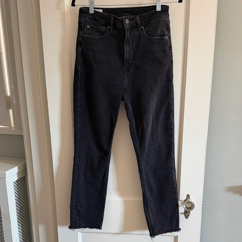 GAP Black High-Rise Straight Jeans